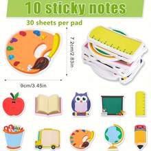 5/10/20/30 Pack Teacher Notepad, School Sticky Notes Self-Adhesive Writing Memo Pad Various Patterns School Daily Reminder Notepad For School Classroom Office Home Daily Reminders Back To School Supply - Multicolor - View 3