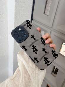 1pc PU Leather Letter Painted Phone Case Compatible With Samsung/Apple XS/XS Max/XR/11/12/13/14/14 Plus/15/15 Plus/16 Pro/16 Pro Max, Samsung S25 Ultra/S24 Ultra/S23 Ultra - Multicolor - View 2