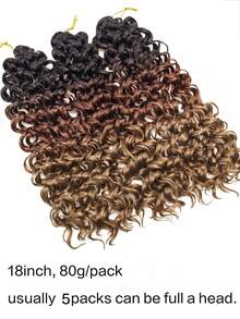 Extensiones de cabello trenzado de onda profunda de color negro natural, estilo bohemio GoGo Curl de crochet, cabello sintético suave de onda de agua para peinados protectores de mujeres