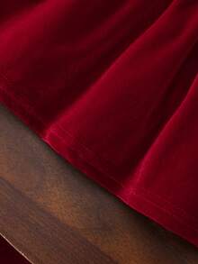 Set 2 buc. rochie și pălărie elegante pentru bebeluși, stil prințesă, cu guler din dantelă albă, primăvară/toamnă - roșu - Vizualizare 6