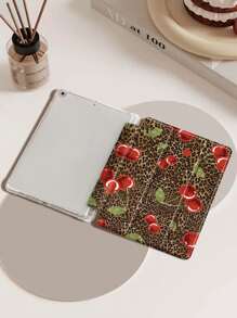 Leopard Bow Cherry Pattern IPad Case, Compatible With Ipad Air 4/5 (10.9 Inch), IPad 7/8/9 (10.2 Inch) With Apple Pencil Slot, Also Fits Tab S6 (10.4 Inch), Tab A7 Lite (8.7 Inch), Leather Protective Cover, Ideal For Back To School, Valentine's Day, New Year Gifts - Multicolor - View 6