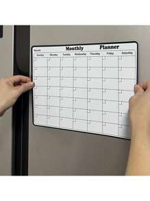 Calendar magnetic pentru frigider 1/10 buc, calendar lunar cu ramă neagră, urmăritor de obiective, organizator de familie, tablă albă de bucătărie, planificator de mese, listă de treburi casnice, urmăritor de programări, listă de activități, calendar reutilizabil pentru frigider cu magneți puternici, inscriptibil și ștergător, organizare acasă, rechizite de birou, excelent pentru familiile ocupate, planificator săptămânal, tablă vizuală (28*21)