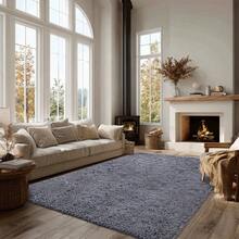 Large Rugs For Bedroom,Thick Pile Fluffy Rugs For Living Room, Thick And Durable Rugs,Rug Decoration Suitable Bedroom, Minimalist Style Rug Decoration Suitable Living Room , Modern Soft Rugs For Living Room, Available In Various Sizes, Elegant Home Decor, Soft Textured Cushions. - Dark Grey - View 4
