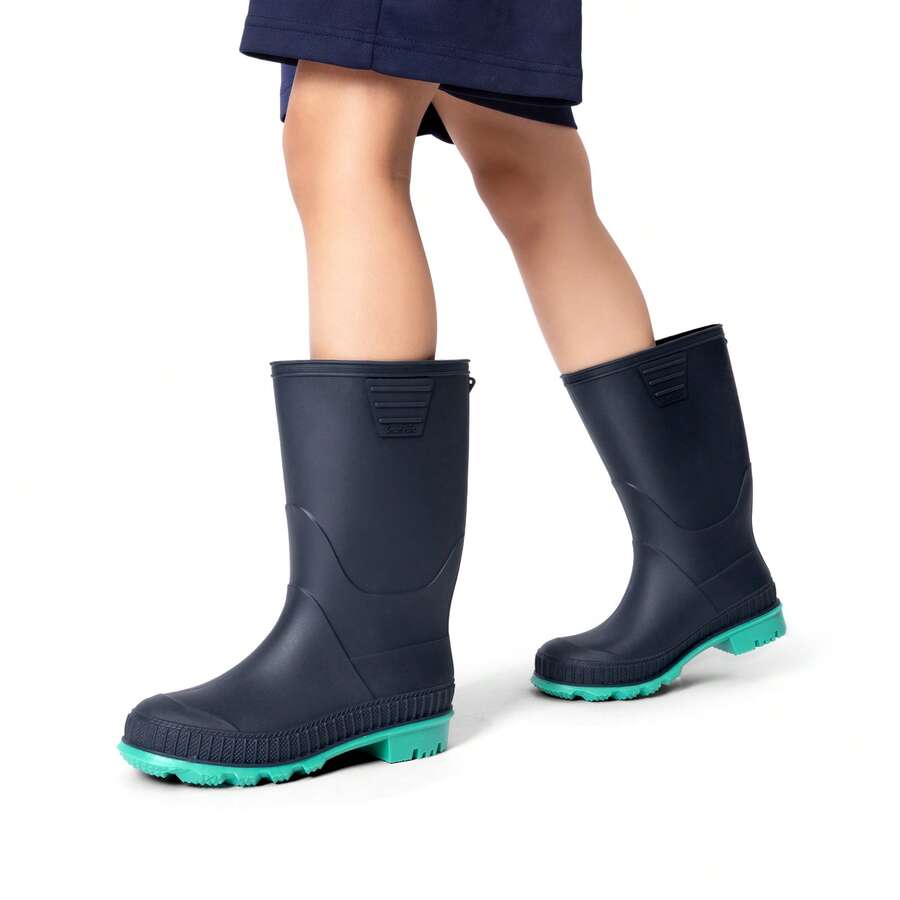 Kids Rain Boots Easy-On Lightweight Non-Slip Outsole For Boys & Girls Outdoor Rainy Day Play