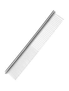 1 Piece Stainless Steel Pet Comb, Cat And Dog Hair Comb, Double-Sided Straight Comb Steel Comb, Suitable For All Types Of Long And Short Hair