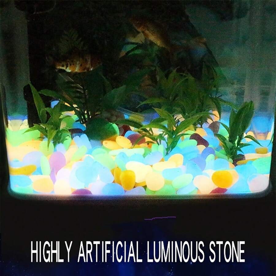 1000pcs 17Oz Glowing Stone Rocks Glow In The Dark, Luminous Decorative Pebbles Stones For Garden, Walkways, Houseplants, Park, And Aquarium