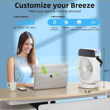 1pc Air Conditioner Portable, Mini Portable Ac Fan With 4 Speeds, 70° Oscillating, 2 Levels Spray & 12h Timer,Small Air Conditioner With 300ml Water Tank, Personal Air Cooler With Remote, Powered By USB, Mini Air Conditioner For Car Desktop,4-In-1 Small Personal Evaporative Cooler With Night Light & Remote Control For Room Office,Jet No Battery