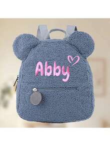 1pc Custom Embroidered Name Backpack, Back To School Supplies For Kids,Custom Stuffed Animal Backpack, Customizable Embroidered Cartoon Plush Backpack, Custom Children'S Backpack, Customizable Teddy Bear Backpack - Style B - View 13