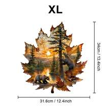 WOODBESTS Brown Bear Autumn -Wooden Puzzle, Shaped Puzzle Toys, Unique Party Game Favors, Irregular Animal Shape Wooden Puzzles, Decorative Art Paintings, Tabletop Games Magic Puzzles, Fun Challenging Brain Exercise, Holiday Gifts, Adult Wooden Puzzles, Christmas Gift, Birthday Gift - 彩色 - 查看 8