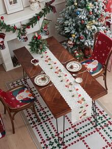 1 pieza Camino de mesa estilo bohemio minimalista con bordado de campana, decoración navideña - Multicolor - Ver 11