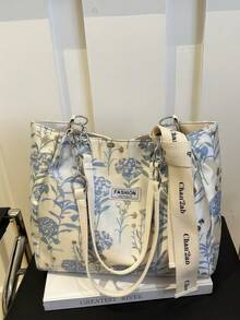 1 件简约大容量复古手提包，配有免费丝带配饰，波西米亚风格沙滩手提包镂空手提包大容量休闲风格沙滩包购物女士休闲沙滩包大容量手提包时尚手提包户外旅行包