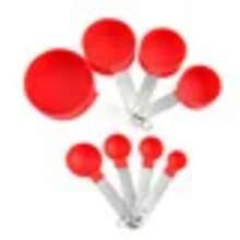 8 unids/set taza medidora y cuchara de acero inoxidable con escala para hornear y cocinar precisos herramientas de medición de postres de granos - Blanco - Ver 13