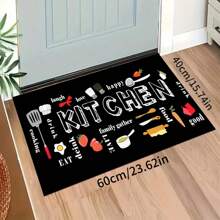 1/3 piezas Juego de alfombras de cocina, alfombra de poliéster tejida antideslizante, lavable a máquina, alfombra rectangular ligera con diseño de comida y vajilla, adecuada para dormitorio, sala de estar, comedor, cocina, baño