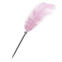 1pc Retro Feather Pen, Soft & Fluffy Wedding Signature Feather Pen, Western Style Wedding Guest Book Signing Pen, Suitable For Office, Wedding, Bride Party Supplies