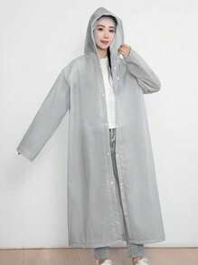 1 wiederverwendbarer tragbarer Regenmantel für Erwachsene Herren und Damen, schwerer Regen EVA Regenmantel, transparenter Einteiler Regenmantel für Outdoor-Reisen, transparente Regenjacke mit Kapuze, einfach, modisch, für den täglichen Gebrauch