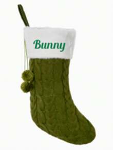 1 szt. Spersonalizowana skarpeta świąteczna z haftowanym imieniem, w stylu vintage, z mieszanki bawełny, w kształcie buta, z pętelką do zawieszania, świąteczna torebka prezentowa do dekoracji kominka