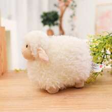 1pc Cute Plush Simulation Fluffy Sheep Doll Doll, Soft Little Lamb Stuffed Animal Plushie, Home Decor Pillow, Birthday/Valentine's Day/Easter Gift - White - View 5