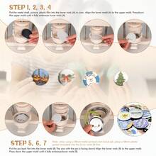 3-In-1 DIY Pin Button Maker Machine With 300 Button Parts - Badge Press For 25/32/58mm Sizes - Pink - View 8