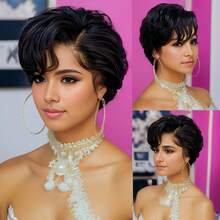 13*4 Lace Front Wigs Short Pixie Cut Wig Human Hair Wigs For Women 6inch Perfect For Daily Wear & Parties - S1 - View 3