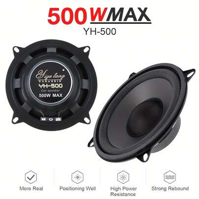 1 Pieza Subwoofer para coche, subwoofer de coche de metal ABS de 5 pulgadas, altavoz coaxial para altavoz de audio universal para sistema de sonido estéreo de vehículo