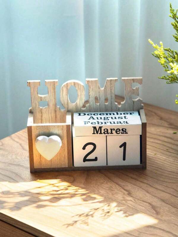 1 pieza Calendario de madera decorativo, mejor regalo