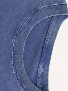 Washed,New Dad's Gift Hoodie HikingWashed,Washed Printed T-Shirt, Seasonal Casual Men's T-Shirt, Round Neck Cotton Short-Sleeved T-Shirt, Christmas Gift. - Xanh đậm - Xem 4