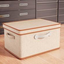 3 PIEZAS Caja de almacenamiento de gran tamaño con tapa, caja de almacenamiento de ropa de temporada plegable, caja de almacenamiento de artículos varios para debajo de la cama, el asa está reforzada para un fácil manejo, diseño apilable para ahorrar espacio de almacenamiento, adecuado para dormitorios, habitaciones, salas de estar, armarios, debajo de la cama, suministros de almacenamiento, decoración de habitaciones - Multicolor - Ver 5