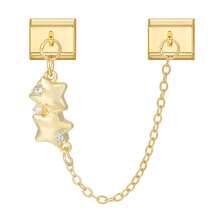 1pc Multifunctional Modular Jewelry Set - Golden Pendant Bracelet, Ring, Anklet, Floral, Star, Bow, Cherry Elements, Lightweight Luxury Design, Freely Combinable