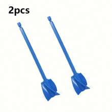 2pcs Plastic Paint Stirring Drill Bit Attachment, Epoxy Resin Stirring Paddle With Standard Hexagonal Shank And Four-Blade Spiral Design For Efficient Mixing, Compatible With Various Drill Bits