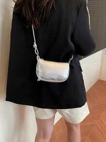 Borsa a tracolla mini con texture a litchi per donna, nuova borsa a spalla compatta e versatile per uso quotidiano