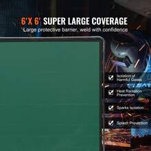 Welding Screen With Frame 6' X 6' Welding Curtain Screen On 4 Wheels Green - Green - View 2