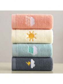 1pc Kids Face Towel, Baby Washcloth, Bath Towel, Bathroom Hand Towel, Multi-Color Fingertip Towel For Kids Hand Washing, Face Washing, Shower
