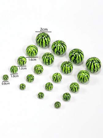 Set de 20 piezas de cuentas acrílicas de sandía de estilo de dibujos animados para hacer joyas de verano, pulseras, collares, accesorios para el cabello y decoraciones