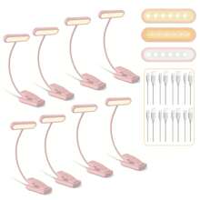 Yogle LED Clip-On Leselicht, 3 Farbtemperatur-Modi und 5 Helligkeitseinstellungen, USB-Aufladung, stufenlos dimmbar mit 360° flexiblem Leseleuchte, tragbare Clip-On Leuchte für Büro, Nachtlektüre