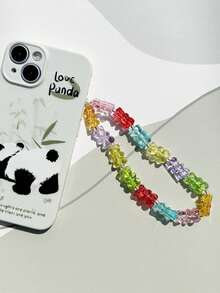 1pc Colorful Jelly Gummy Bear Beaded Lanyard, Suitable As Gift For Mother, Family, Friends, Birthday, Holiday, Phone Charm, Phone Strap (Bear Color Random) Compatible With Android And Most Smartphone,Gifts For Mother, Family, Friends, Kids, Birthday, Holiday Phone Chain - Multicolor - View 2