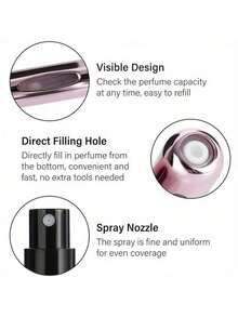 Portable Mini Perfume Atomizer Mini Perfume Refill Bottle  Refillable Perfume Storage Bottle Cosmetics Travel Container - Màu hồng tươi sáng - Xem 6