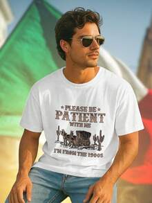 T shirt uomo PLEASE BE PATIENT WITH ME I M FROM THE 1900S maglietta vintage cotone estivo moda casual stampa divertente outfit  idea regalo fashion giornata