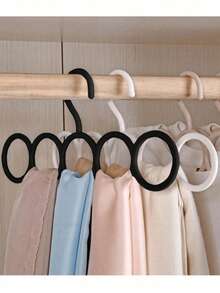 1/5pcs White Circle Loop Scarf Hanger, Plastic Multi-Scarf Organizer For Closet, Durable Accessory Storage Holder, Space Saving Hanger For Belts, Ties And Scarves, Ideal For Organizing Your Closet And Accessories,Suitable For Laundry,Clothes Drying Rack,Wasing Line,Room Decor,Dorm Room Essentials College,Closet Organization And Storage,Home Decor,Home Essentials,Room Decorations