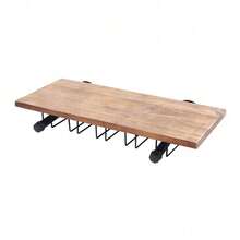 YUNRUX Wooden Wine Rack Wall Metal Wine Cabinet Wine Glass Holder With Glass Holder For Bar - Ginger - View 10