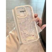 1pc Ink Floral Print Transparent Anti-Shock Phone Case With Four Corners Protection, Compatible With 17, Women's Cartoon Matte Phone Cover, Fits Aone Series: 16 Pro Max/15/14/13/12/11/17/XR