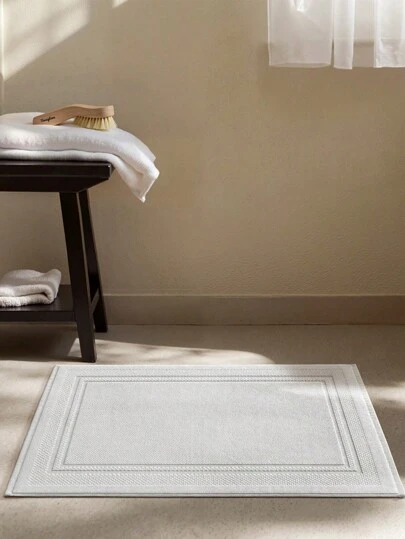 DAJIANG 1pc White Classic Luxury Bath Mat Floor Towel Set - Absorbent Cotton Hotel Spa Shower/Bathtub Mats [Not A Bathroom Rug] Door Mat Kitchen Mat&Rug Home Decor Festival Decor Room Entryway Rug Runner Rug, Autumn Winter Bedroom Decoration Autumn Decor Carpet, Suitable For Halloween, Thanksgiving Decoration