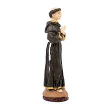 Escultura Frei Galvão 8 cm em Resina - Marrom - Visão 5