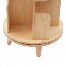 YUNRUX Book Organizer Bookcase Bookcase Standing Shelf Mini Wooden Side Table Rotatable 4 Compartments - Ginger - View 9