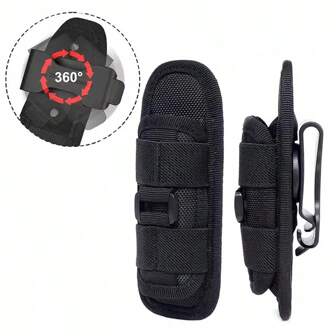 LOTANK Tactical Flashlight Pouch Belt Torch Bag Durable Hunting Lighting Accessory Survival Kits 360 Degree Holster Rotary Torch Case
