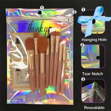 50/5 túi nhôm dán kín bằng nhựa màu sắc dễ thương, túi hologram, túi bán lẻ trang sức tái sử dụng, phù hợp để bảo quản thực phẩm, trang sức, kinh doanh nhỏ, đóng gói quà tặng, Giáng sinh, túi quà tặng hologram laser nhỏ, với thiết kế tự dán kín hologram laser, phù hợp cho trang sức, túi đóng gói quà tặng và túi mẫu có cửa sổ phía trước, túi tự dán kín, túi quà tặng ngày lễ, phù hợp cho Giáng sinh, Halloween, Lễ Tạ ơn, Ngày lễ Tình nhân, Đám cưới - màu sắc - Xem 5