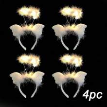 各种发光头带，仙女照片闪光头带灯，适合黑暗中发光的霓虹狂欢派对，适合女性、成人、生日、万圣节、圣诞节礼物、派对用品 - 天使髮箍 - 查看 15