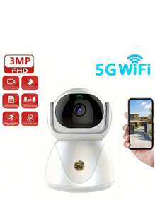 Caméra de surveillance de  intelligente HD 3MP, caméra WIFI sans fil 2,4 G, babyphone intelligent, suivi automatique, accès à distance mobile, audio bidirectionnel, vision nocturne infrarouge. Caméra de  IP sans fil intérieure pour la maison, les bébés, les personnes âgées et les animaux de compagnie. Prend en charge le stockage dans le cloud et la carte TF (non incluse), alimentée par câble USB