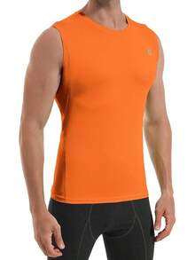 GYHSRunhit Sleeveless Compression Shirt Men Top Athletic Muscle Shirts Men - trái cam - Xem 2