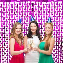 1/2 件成人背景流苏，单身派对装饰，金属箔流苏飘带，完美派对、家居和节日装饰，派对飘带，单身派对装饰