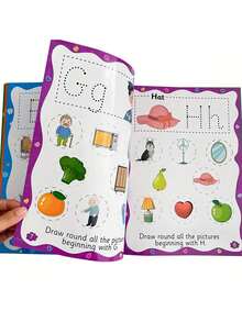 Caderno de prática de caligrafia com alfabeto e números em inglês A4, livro de exercícios educativos para aprendizagem precoce apagável